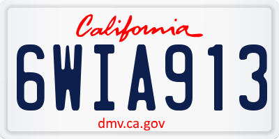 CA license plate 6WIA913