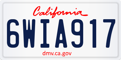 CA license plate 6WIA917