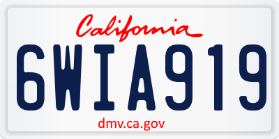 CA license plate 6WIA919