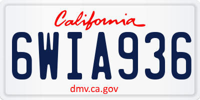 CA license plate 6WIA936