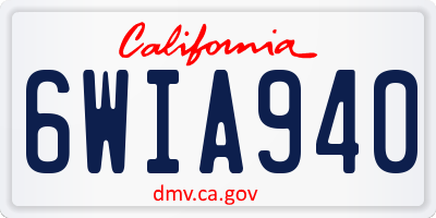 CA license plate 6WIA940