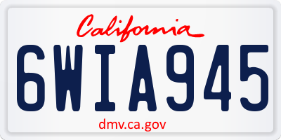 CA license plate 6WIA945
