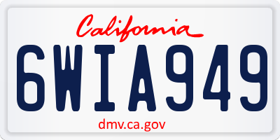 CA license plate 6WIA949