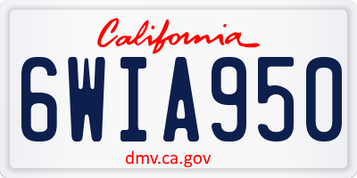 CA license plate 6WIA950
