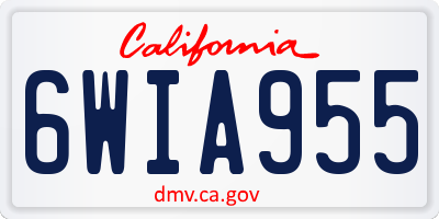 CA license plate 6WIA955