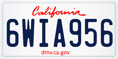 CA license plate 6WIA956