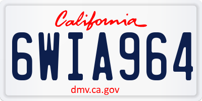 CA license plate 6WIA964