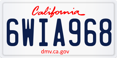 CA license plate 6WIA968