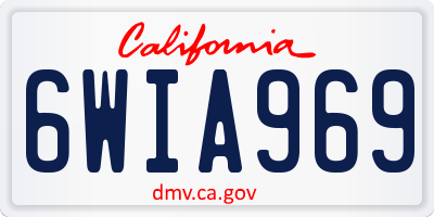 CA license plate 6WIA969