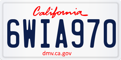 CA license plate 6WIA970