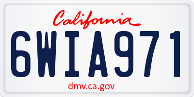CA license plate 6WIA971