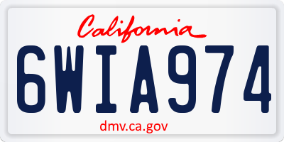 CA license plate 6WIA974
