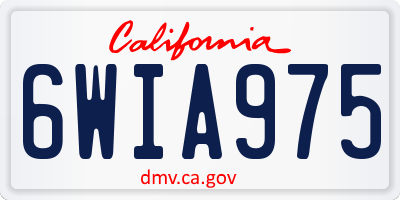 CA license plate 6WIA975