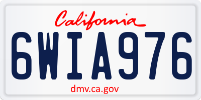 CA license plate 6WIA976