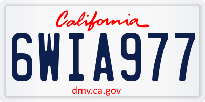 CA license plate 6WIA977
