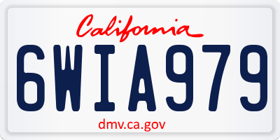 CA license plate 6WIA979