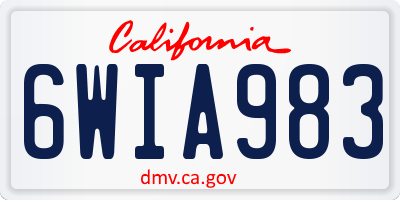 CA license plate 6WIA983