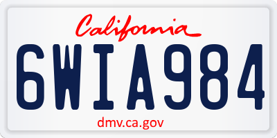 CA license plate 6WIA984