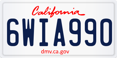 CA license plate 6WIA990