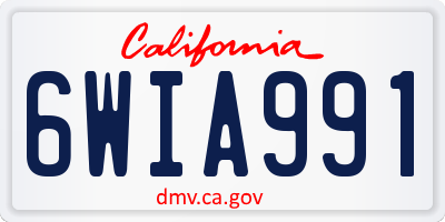 CA license plate 6WIA991