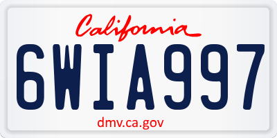 CA license plate 6WIA997