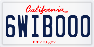CA license plate 6WIB000