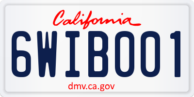 CA license plate 6WIB001