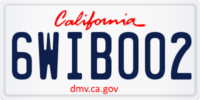 CA license plate 6WIB002
