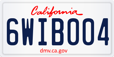 CA license plate 6WIB004