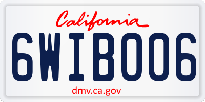 CA license plate 6WIB006