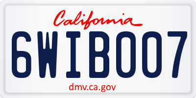 CA license plate 6WIB007