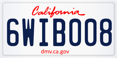 CA license plate 6WIB008