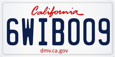 CA license plate 6WIB009