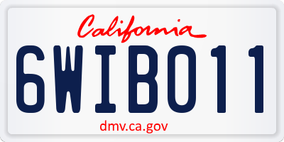 CA license plate 6WIB011