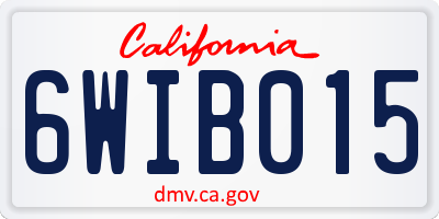 CA license plate 6WIB015