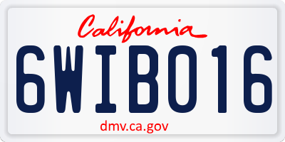 CA license plate 6WIB016