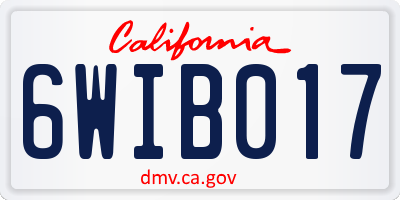 CA license plate 6WIB017