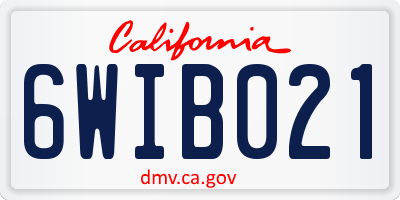 CA license plate 6WIB021