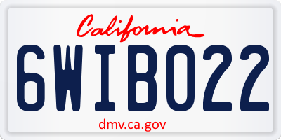 CA license plate 6WIB022