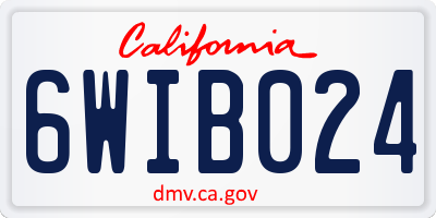 CA license plate 6WIB024