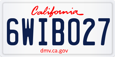 CA license plate 6WIB027
