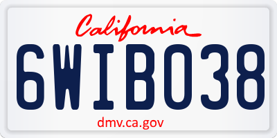 CA license plate 6WIB038