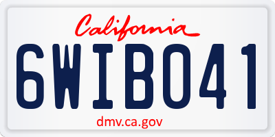 CA license plate 6WIB041