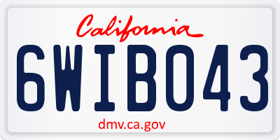 CA license plate 6WIB043