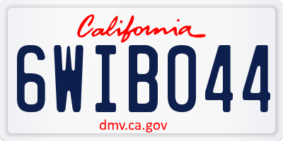 CA license plate 6WIB044