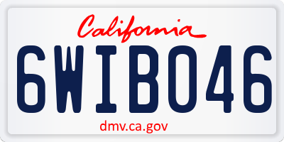CA license plate 6WIB046