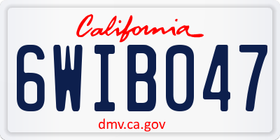 CA license plate 6WIB047
