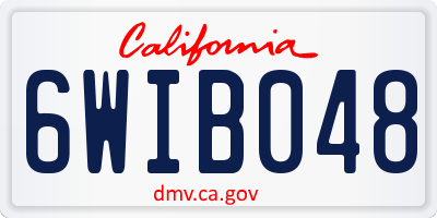 CA license plate 6WIB048