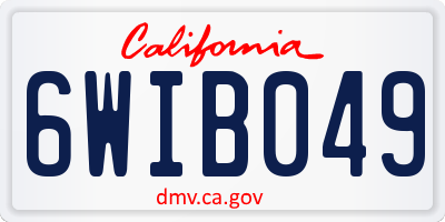 CA license plate 6WIB049