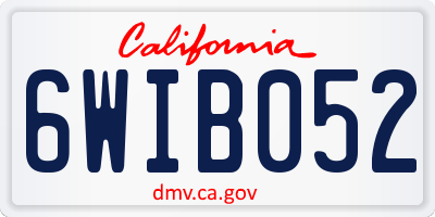 CA license plate 6WIB052